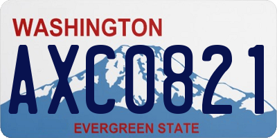 WA license plate AXC0821