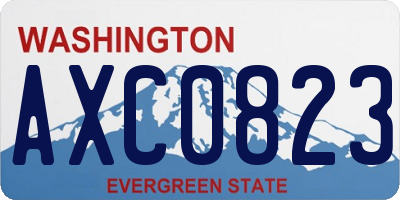 WA license plate AXC0823