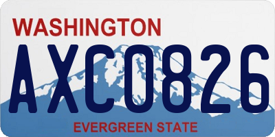 WA license plate AXC0826