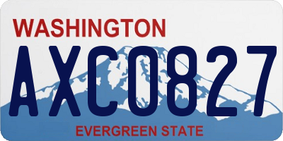 WA license plate AXC0827