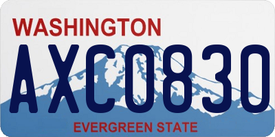 WA license plate AXC0830