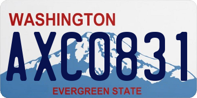 WA license plate AXC0831