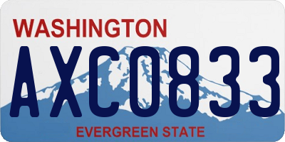 WA license plate AXC0833