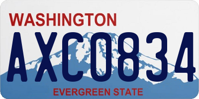 WA license plate AXC0834