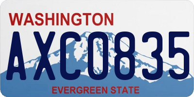 WA license plate AXC0835