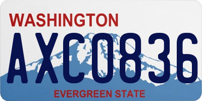 WA license plate AXC0836