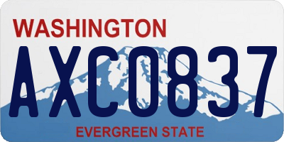 WA license plate AXC0837