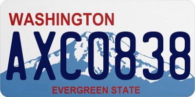WA license plate AXC0838