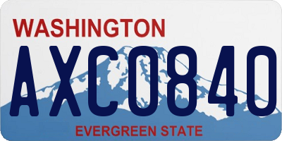 WA license plate AXC0840