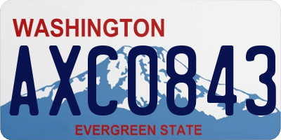 WA license plate AXC0843
