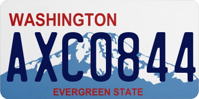 WA license plate AXC0844
