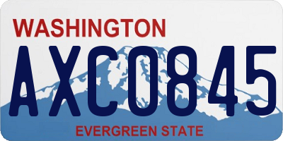WA license plate AXC0845