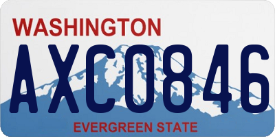 WA license plate AXC0846