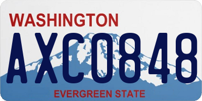 WA license plate AXC0848
