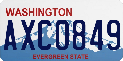 WA license plate AXC0849