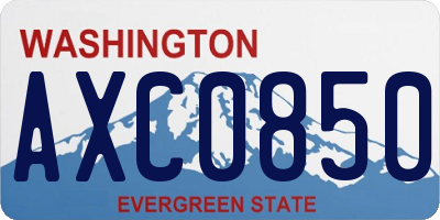 WA license plate AXC0850