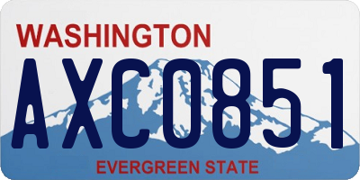 WA license plate AXC0851