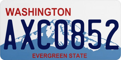 WA license plate AXC0852