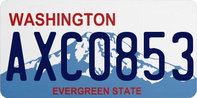 WA license plate AXC0853