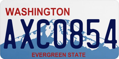WA license plate AXC0854