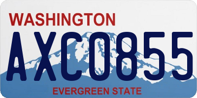 WA license plate AXC0855
