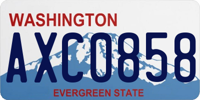 WA license plate AXC0858