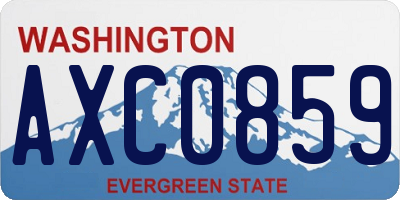 WA license plate AXC0859