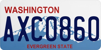 WA license plate AXC0860