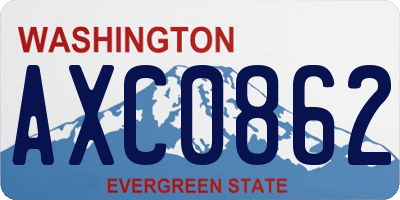 WA license plate AXC0862