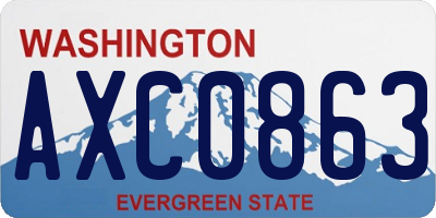 WA license plate AXC0863