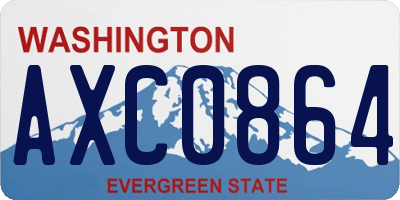 WA license plate AXC0864