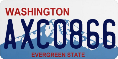 WA license plate AXC0866