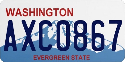 WA license plate AXC0867