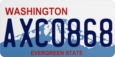 WA license plate AXC0868