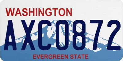 WA license plate AXC0872