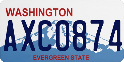 WA license plate AXC0874