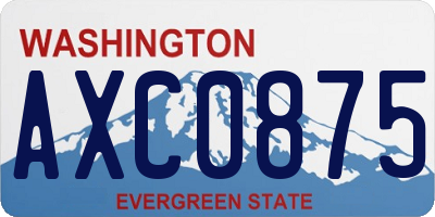 WA license plate AXC0875