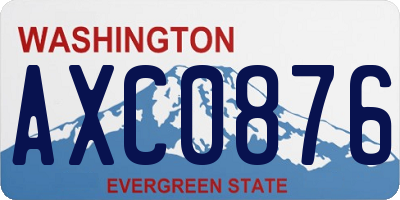 WA license plate AXC0876