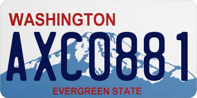 WA license plate AXC0881