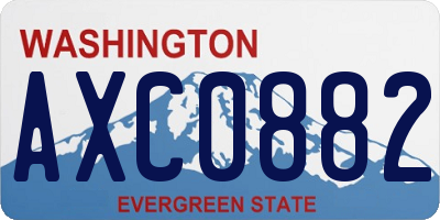 WA license plate AXC0882