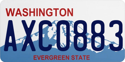 WA license plate AXC0883
