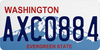 WA license plate AXC0884