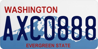 WA license plate AXC0888