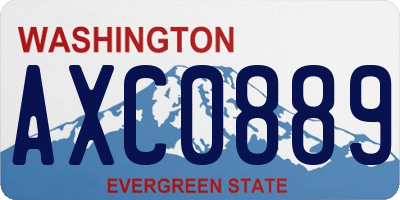 WA license plate AXC0889