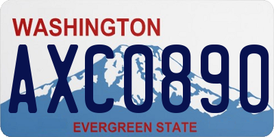 WA license plate AXC0890