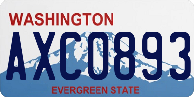 WA license plate AXC0893