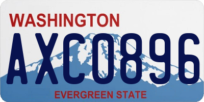 WA license plate AXC0896