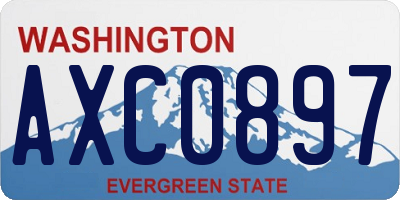 WA license plate AXC0897