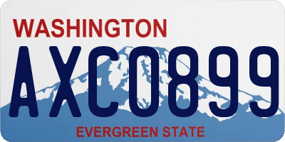 WA license plate AXC0899