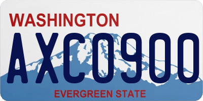 WA license plate AXC0900